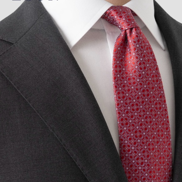 Eton Red Patterned Tie - Picture 4 of 7